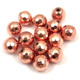 Hematit golyó gyöngy - csiszolt - Rose Gold színű - 6mm