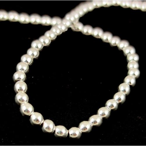 Hematite - round bead - Silver colour - 3mm (appr. 145 pcs/strand)