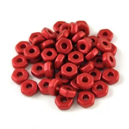 Czech Pressed Hexagon Bead - Lavared - 2x5mm