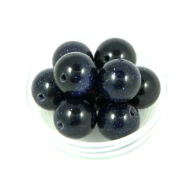 Sandstone - round bead - blue - 6mm
