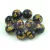Sandstone - round bead - blue - Om - 8mm