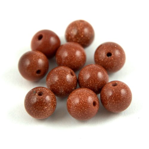 Sandstone - round bead - brown - 6mm