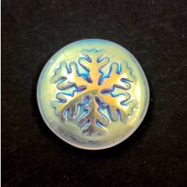 Glass cabochon - Snowflake - Crystal AB - 21mm