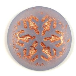   Glass cabochon - Snowflake - Matt Opal Light Sapphire Copper - 21mm