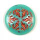 Glass cabochon - Snowflake - Matt Green Turquoise Copper - 21mm