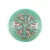 Üveg kaboson - Hópihe - Matt Green Turquoise Silver - 21mm