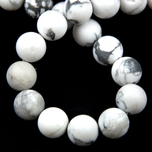 Howlite - round bead - matt white - 12mm