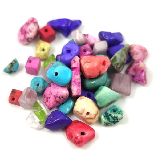 Howlite - splitter beads - dyed rainbow - 15g