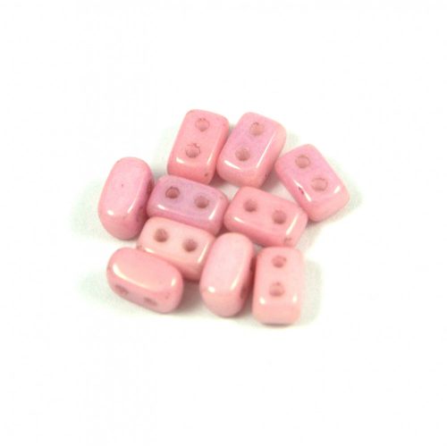 Ios® par Puca®gyöngy - white pink marble - 5.5x2.5 mm