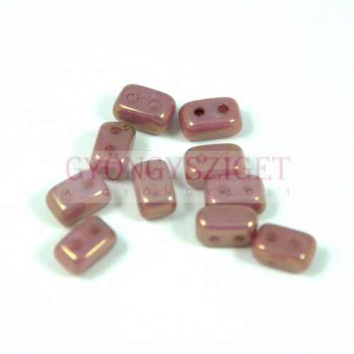 Ios® par Puca®gyöngy - white rose luster - 5.5x2.5 mm