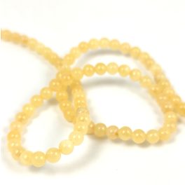 Jade gyöngy - sárga - 4mm - szálon