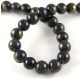 Mashan Jade - round bead - Gold Powder - Dark Gray - 8mm - strand
