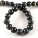 Mashan Jade - round bead - Gold Powder - Dark Gray - 8mm - strand