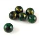 Mashan Jade - round bead - Gold Powder - Emerald - 10mm