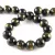 Mashan Jade - round bead - Gold Powder - Black - 8mm