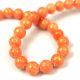 Mashan Jade - round bead - Gold Powder - Orange - 8mm - strand