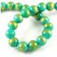 Mashan Jade - round bead - Gold Powder - Turquoise - 10mm