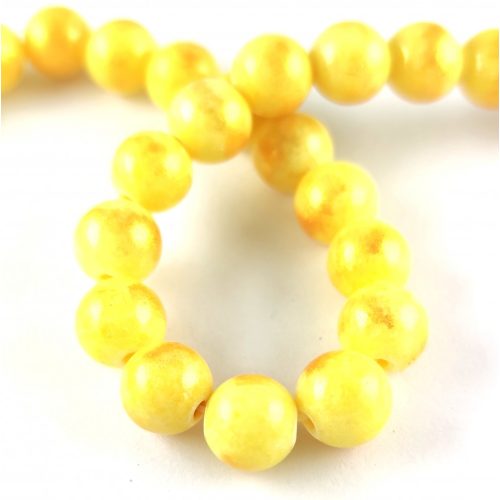 Mashan Jade - round bead - Gold Powder - Yellow - 10mm