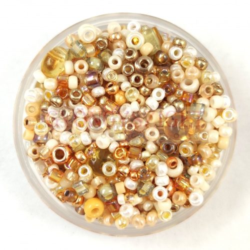 Japanese mixed beads - Cream / Gold - 10g