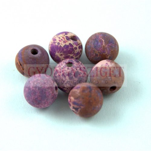 Sea Sediment Jasper round bead - matt purple - 8mm