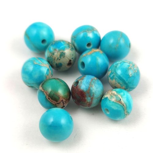 Sea Sediment Jasper round bead - turquoise - 10mm