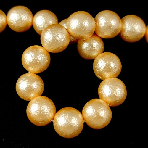 Shell bead - Etched Gold - 10mm - on a strand
