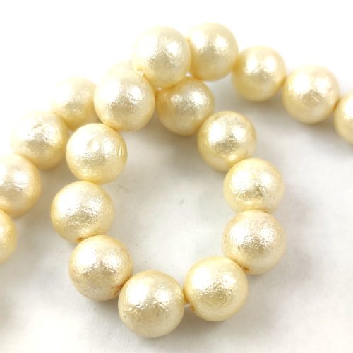 Shell bead - Etched Cream - 10mm