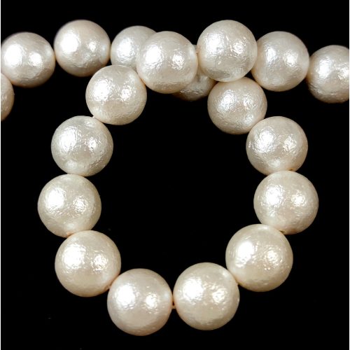Shell bead - Etched White - 10mm