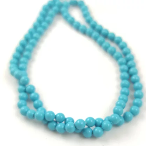 Shelll - round bead - Baby Blue - 4mm