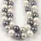 Shelll - round bead - Mix - 8mm - strand