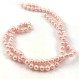 Kagyló gyöngy - Rózsaszín - 4mm - szálon