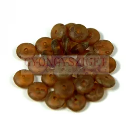 Lentil - Czech Glass bead - Matte Amethyst Picasso -6mm