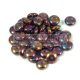 Lentil - Czech Glass bead - peridot eggplant bronze iris - 6mm