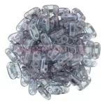 CzechMates 2 Hole Bar Czech Glass Bead - transparent amethyst luster - 6mm