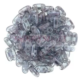   CzechMates 2 Hole Bar Czech Glass Bead - transparent amethyst luster - 6mm