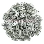 CzechMates 2 Hole Bar Czech Glass Bead - silver - 6mm