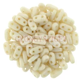   CzechMates 2 Hole Bar Czech Glass Bead - alabaster champagne luster - 6mm