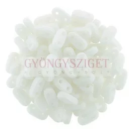 CzechMates 2 Hole Bar Czech Glass Bead - opaque white - 6mm