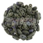 CzechMates 2 Hole Bar Czech Glass Bead - matte iris brown -6mm