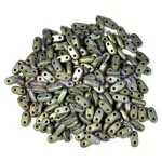 CzechMates 2 Hole Bar Czech Glass Bead - matte iris brown -6mm