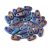 Cseh kétlyukú hasáb - 2 hole bar gyöngy - Matt Blue Metallic Iris -6mm
