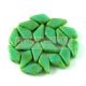 Kite - cseh préselt kétlyukú gyöngy - Turquoise Green Picasso - 9x5mm