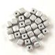 Czech glass bead - Cube - 4mm - Silver