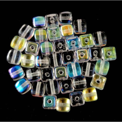 Czech glass bead - Cube - 4mm - Crystal AB