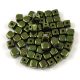 Czech glass bead - Cube - 4mm - Metallic Green