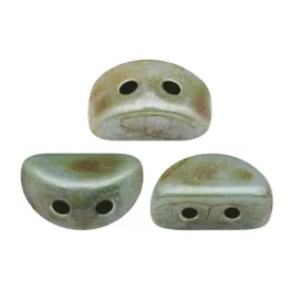   Kos® par Puca®gyöngy - Opaque Blue Green Ceramic Look -3x6mm