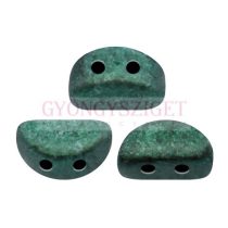   Kos® par Puca®gyöngy - Metallic Mat Green Turquoise - 3x6mm