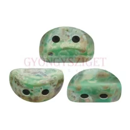   Kos® par Puca®gyöngy - Opaque Green Turquoise Picasso - 3x6mm