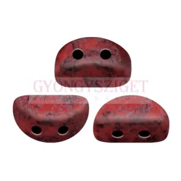 Kos® par Puca®gyöngy - Opaque Light Coral Marble - 3x6mm