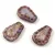 Lacy Tear préselt üveggyöngy - hosszában fúrt - Alabaster Brown Purple Luster - 17x12mm